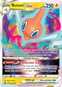Rotom VSTAR Rare Holo VSTAR card from Crown Zenith
