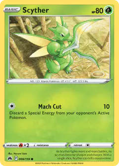 Scyther Common card from Crown Zenith