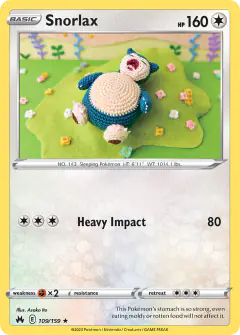 Snorlax Rare card from Crown Zenith