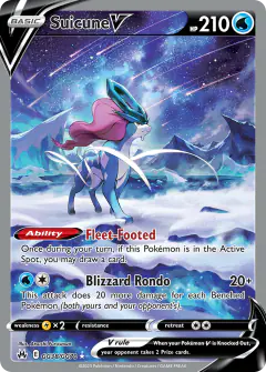 Suicune V Rare Holo V card from Crown Zenith
