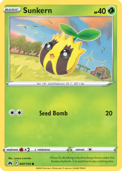 Sunkern Common card from Crown Zenith