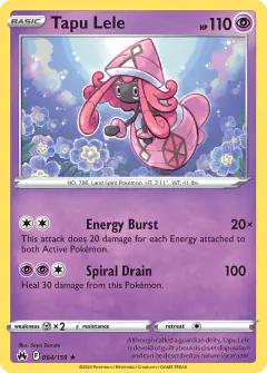 Tapu Lele Rare Holo card from Crown Zenith