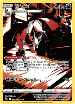 Thievul Trainer Gallery Rare Holo card from Crown Zenith