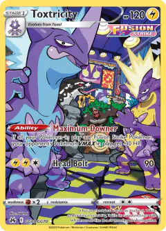 Toxtricity Trainer Gallery Rare Holo card from Crown Zenith