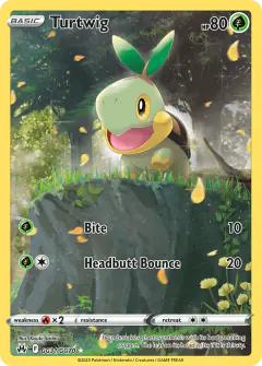 Turtwig Trainer Gallery Rare Holo card from Crown Zenith