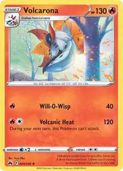 Volcarona Rare card from Crown Zenith