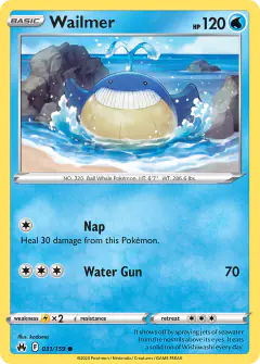 Wailmer Common card from Crown Zenith