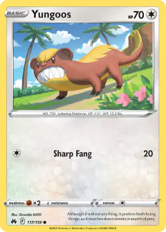 Yungoos Common card from Crown Zenith