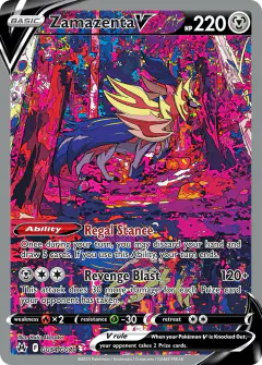 Zamazenta V Rare Holo V card from Crown Zenith