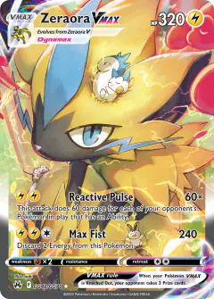 Zeraora VMAX Rare Holo VMAX card from Crown Zenith
