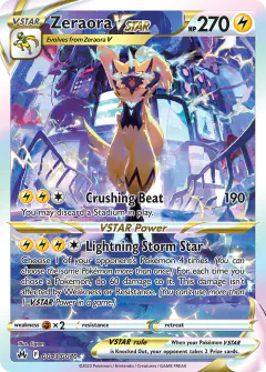 Zeraora VSTAR Rare Holo VSTAR card from Crown Zenith