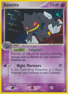 Banette Rare Holo card from Crystal Guardians