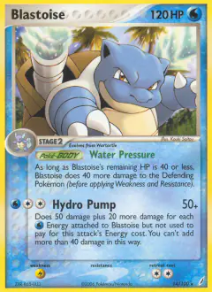 Blastoise Rare card from Crystal Guardians