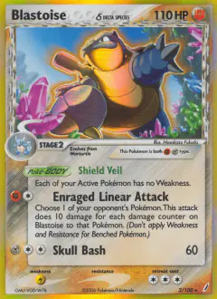 Blastoise δ Rare Holo card from Crystal Guardians