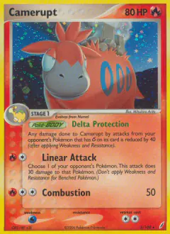 Camerupt Rare Holo card from Crystal Guardians