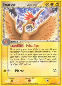 Fearow δ Rare card from Crystal Guardians