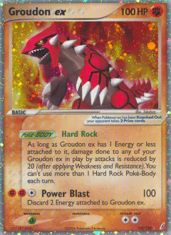 Groudon ex Rare Holo EX card from Crystal Guardians