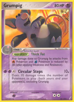 Grumpig Rare card from Crystal Guardians