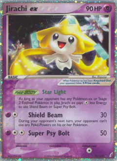 Jirachi ex Rare Holo EX card from Crystal Guardians