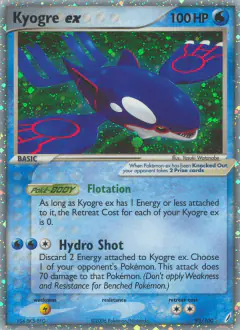 Kyogre ex Rare Holo EX card from Crystal Guardians