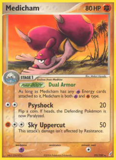 Medicham Rare card from Crystal Guardians