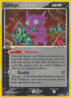 Sableye Rare Holo card from Crystal Guardians