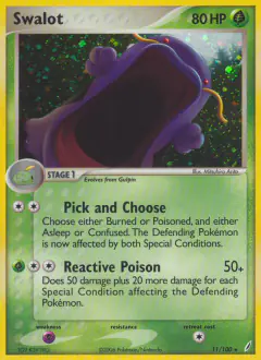 Swalot Rare Holo card from Crystal Guardians