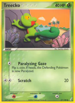 Treecko Common card from Crystal Guardians