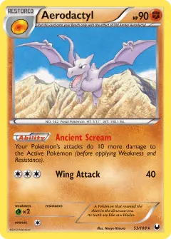 Aerodactyl Rare card from Dark Explorers