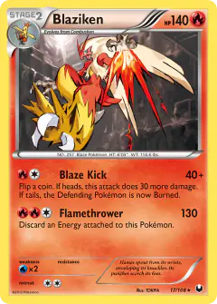 Blaziken Rare Holo card from Dark Explorers