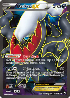 Darkrai-EX Rare Ultra card from Dark Explorers