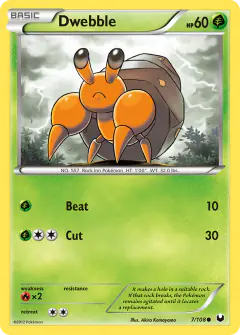 Dwebble Common card from Dark Explorers