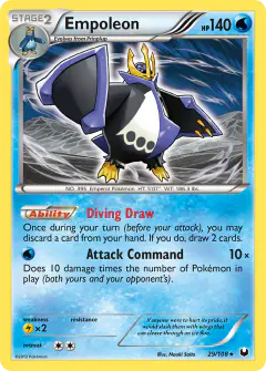 Empoleon Rare Holo card from Dark Explorers