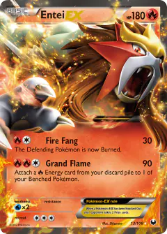 Entei-EX Rare Holo EX card from Dark Explorers