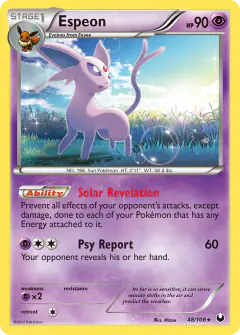 Espeon Rare card from Dark Explorers