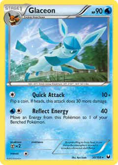 Glaceon Rare card from Dark Explorers