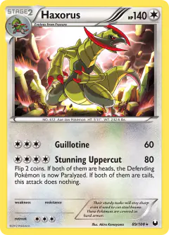 Haxorus Rare Holo card from Dark Explorers