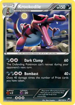 Krookodile Rare Holo card from Dark Explorers
