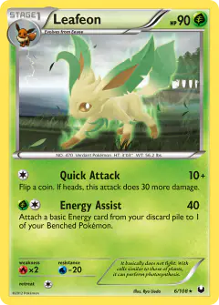 Leafeon Rare card from Dark Explorers