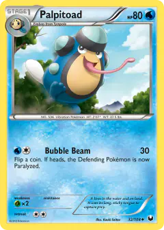 Palpitoad Uncommon card from Dark Explorers