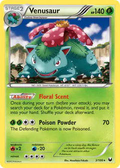 Venusaur Rare Holo card from Dark Explorers