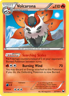 Volcarona Rare Holo card from Dark Explorers