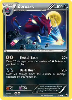 Zoroark Rare card from Dark Explorers