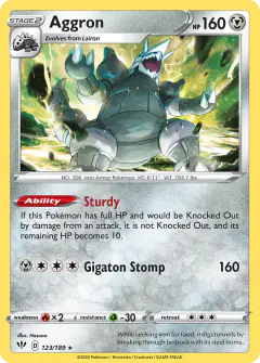 Aggron Rare Holo card from Darkness Ablaze