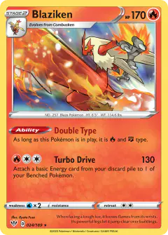 Blaziken Rare Holo card from Darkness Ablaze