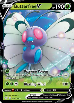 Butterfree V Rare Holo V card from Darkness Ablaze
