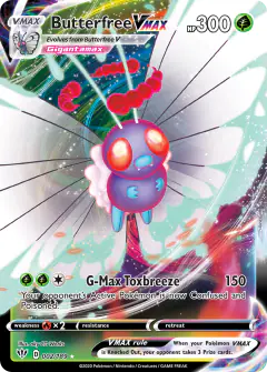 Butterfree VMAX Rare Holo VMAX card from Darkness Ablaze
