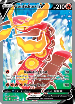 Centiskorch V Rare Ultra card from Darkness Ablaze