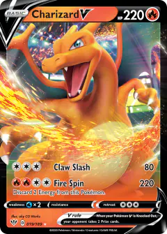 Charizard V Rare Holo V card from Darkness Ablaze