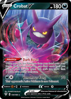 Crobat V Rare Holo V card from Darkness Ablaze